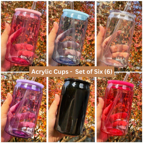 16oz Acrylic Cups (6 colors) - Set of Six