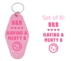 BRB - UV DTF Motel Keychain Decals