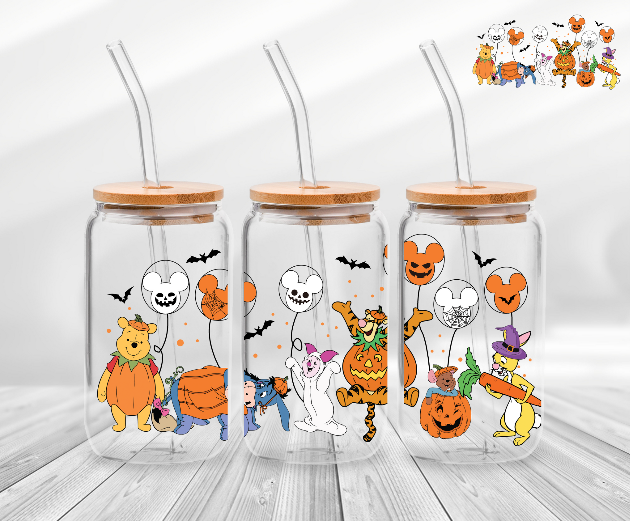 Bear & Friends Halloween  -16oz UVDTF Cup Wrap