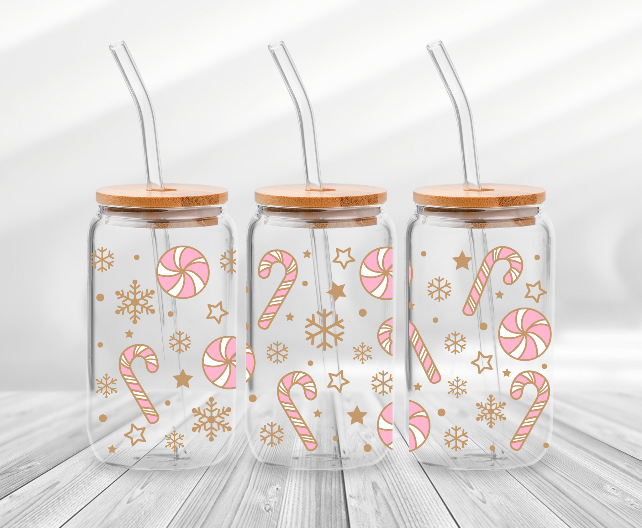 Christmas Candy Cane -16oz UVDTF Cup Wrap