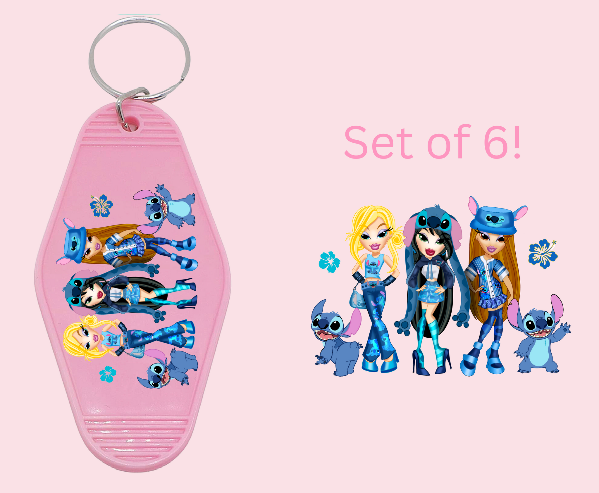 Blue Girls- UV DTF Motel Keychain Decal