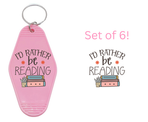 I'd Rather be Reading - UV DTF Motel Keychain Decals