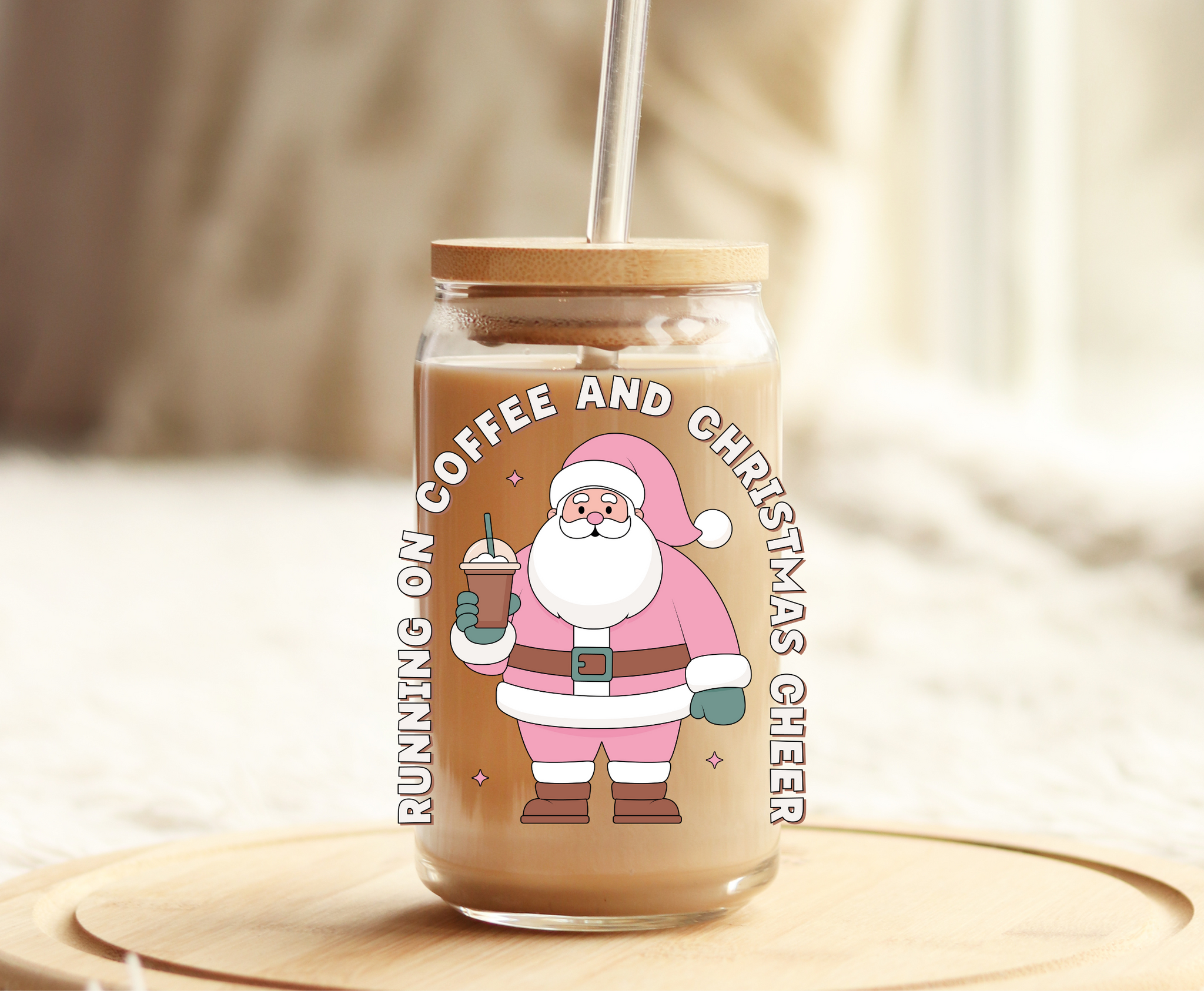 Santa Coffee -UVDTF Decal