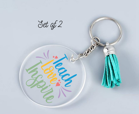 Teach Love Keychain UV-DTF Decal(set of two)