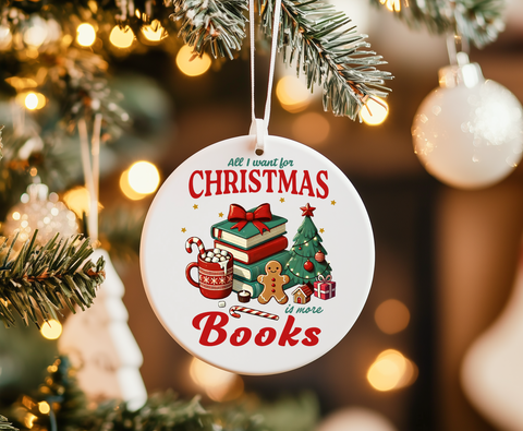 All I want for Christmas is more books -UVDTF Ornament Decal