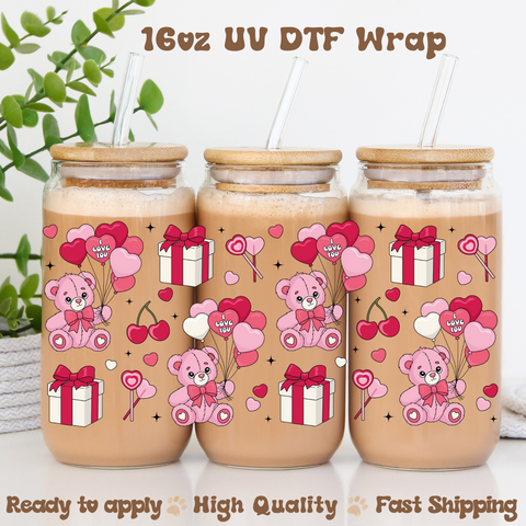 Bear and Presents - 16oz UV DTF Wrap