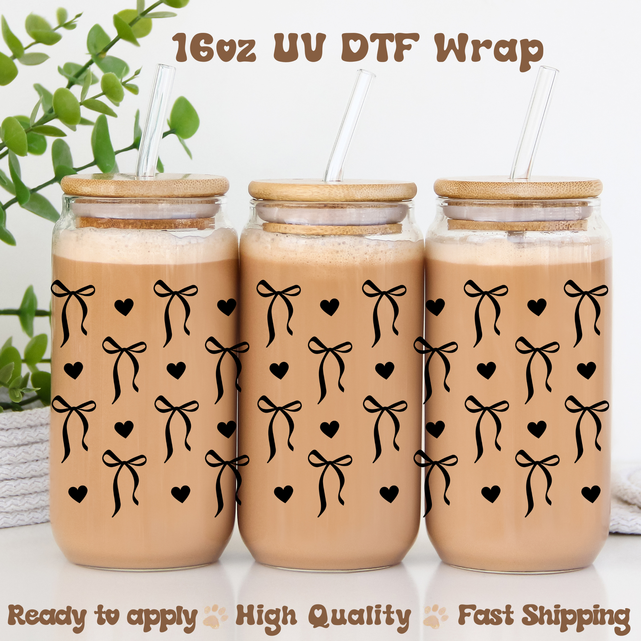 Black Bows - 16oz UV DTF Wrap