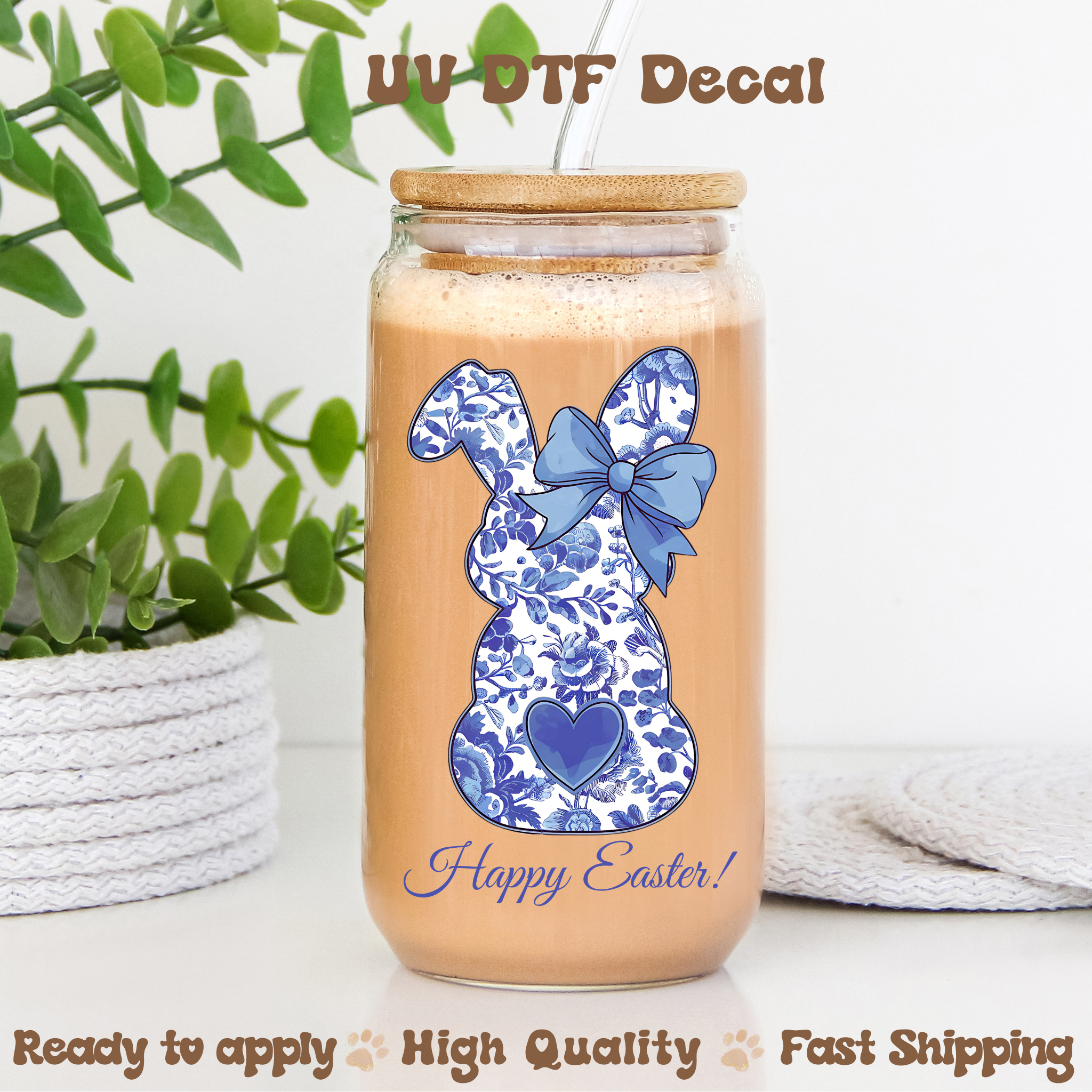 Blue Bunny -UVDTF Decal