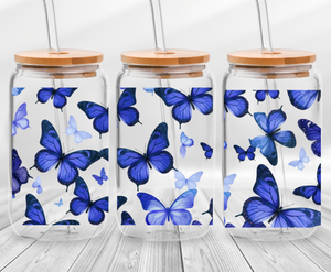 Blue Butterflies - 16oz UVDTF Wrap