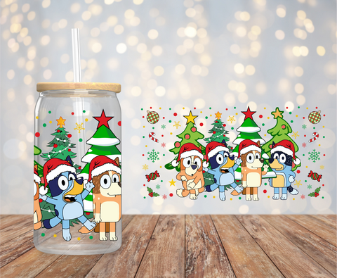 Blue Christmas -16oz UVDTF Cup Wrap