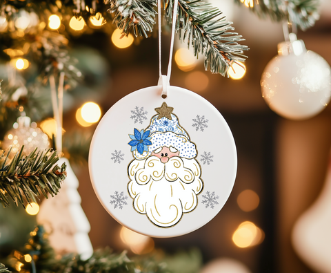 Blue Santa -UVDTF Ornament Decal