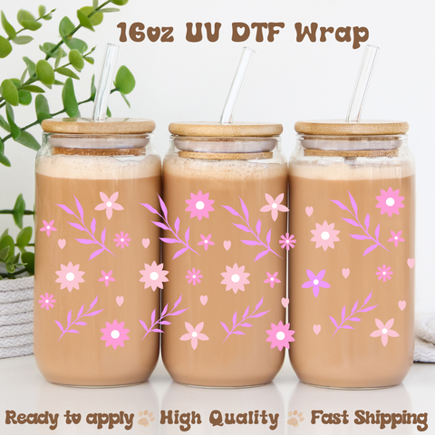 Boho Floral - 16oz UV DTF Wrap