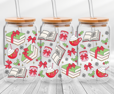 Bookish Christmas -16oz UVDTF Cup Wrap