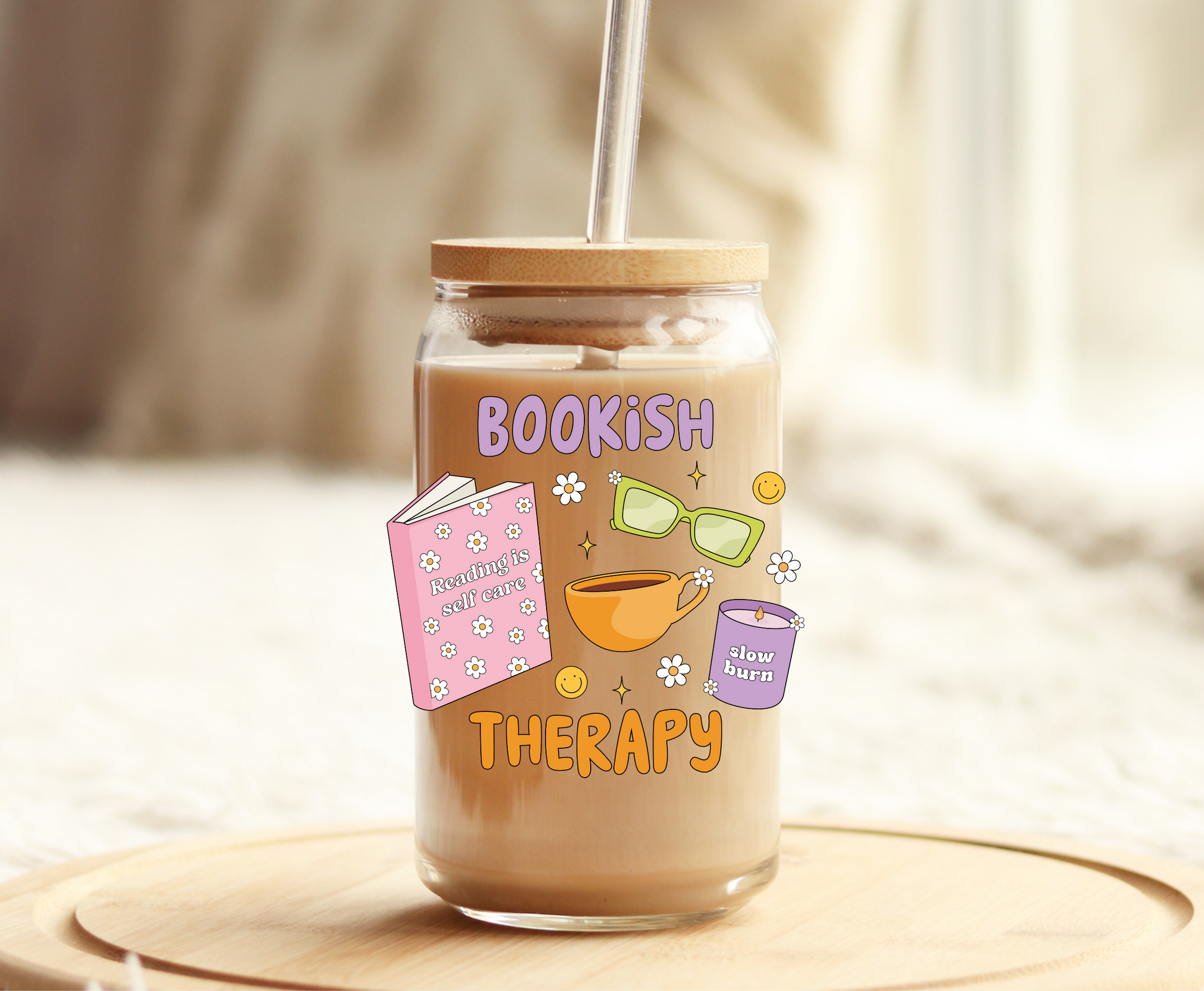 Bookish Therapy -UVDTF Decal