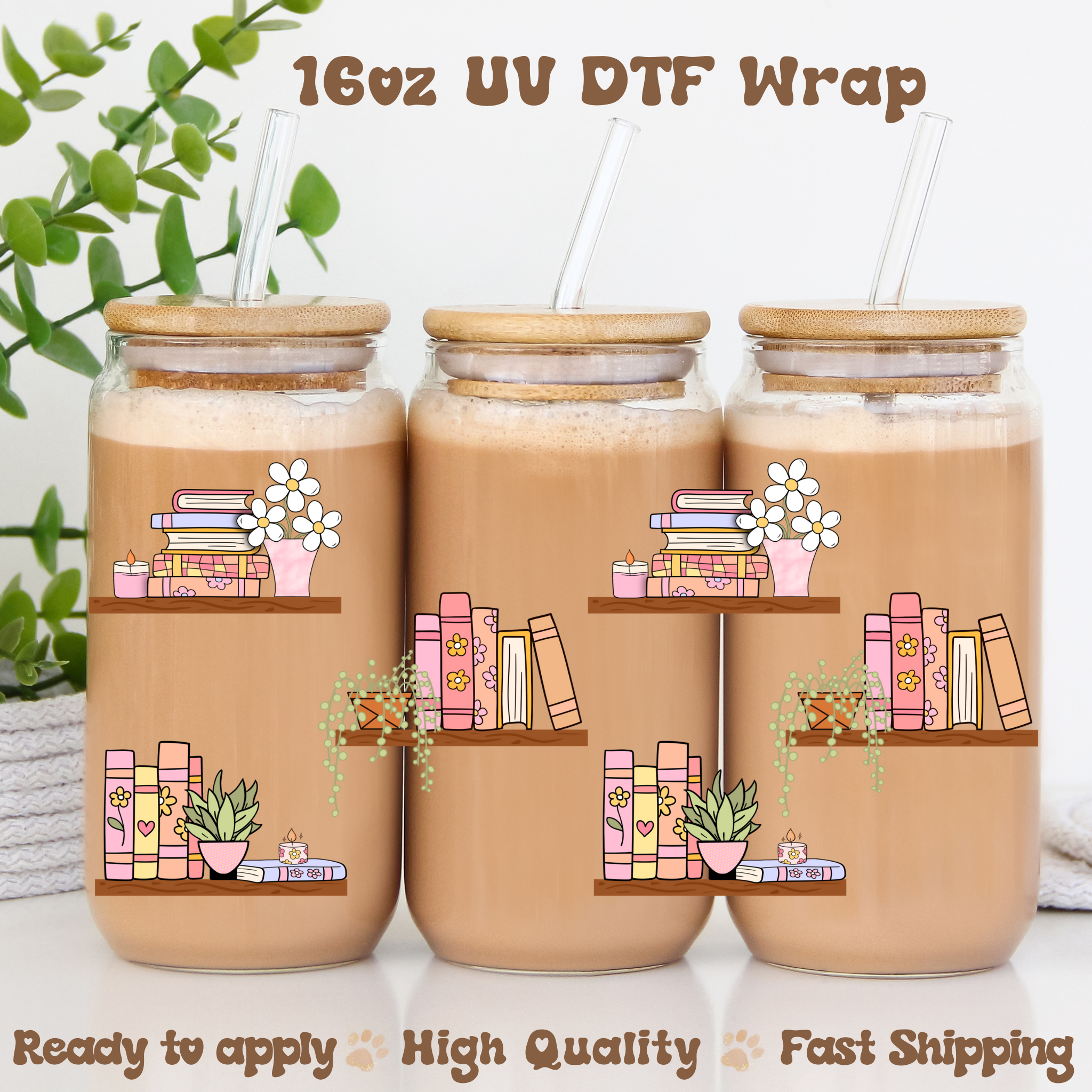 Bookshelf - 16oz UV DTF Wrap