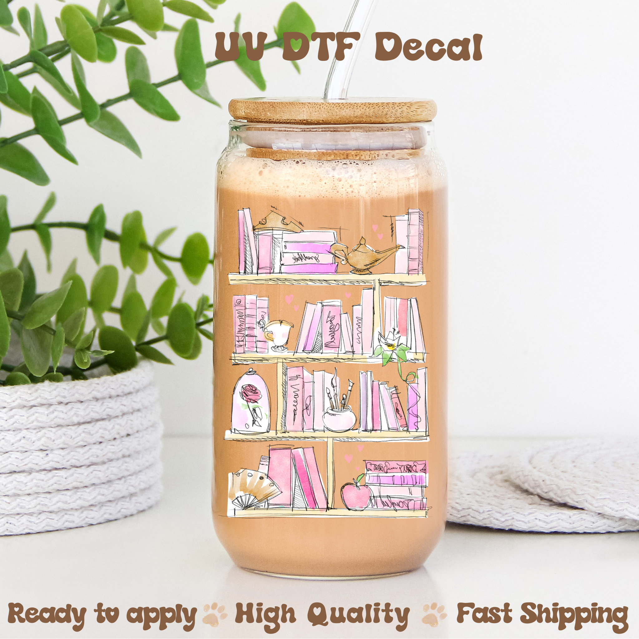 Books Pink -UVDTF Decal