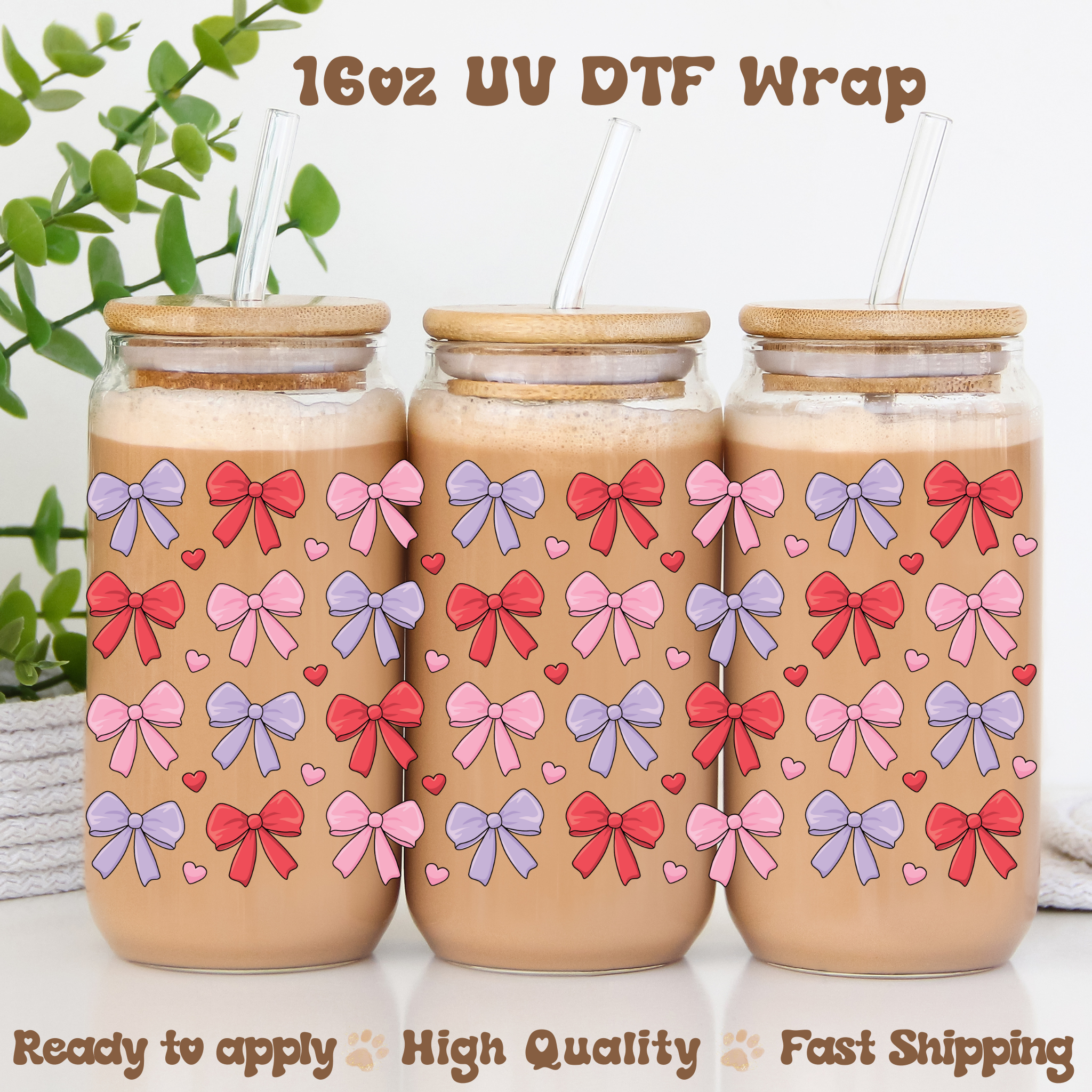 Bows Colors- 16oz UV DTF Wrap