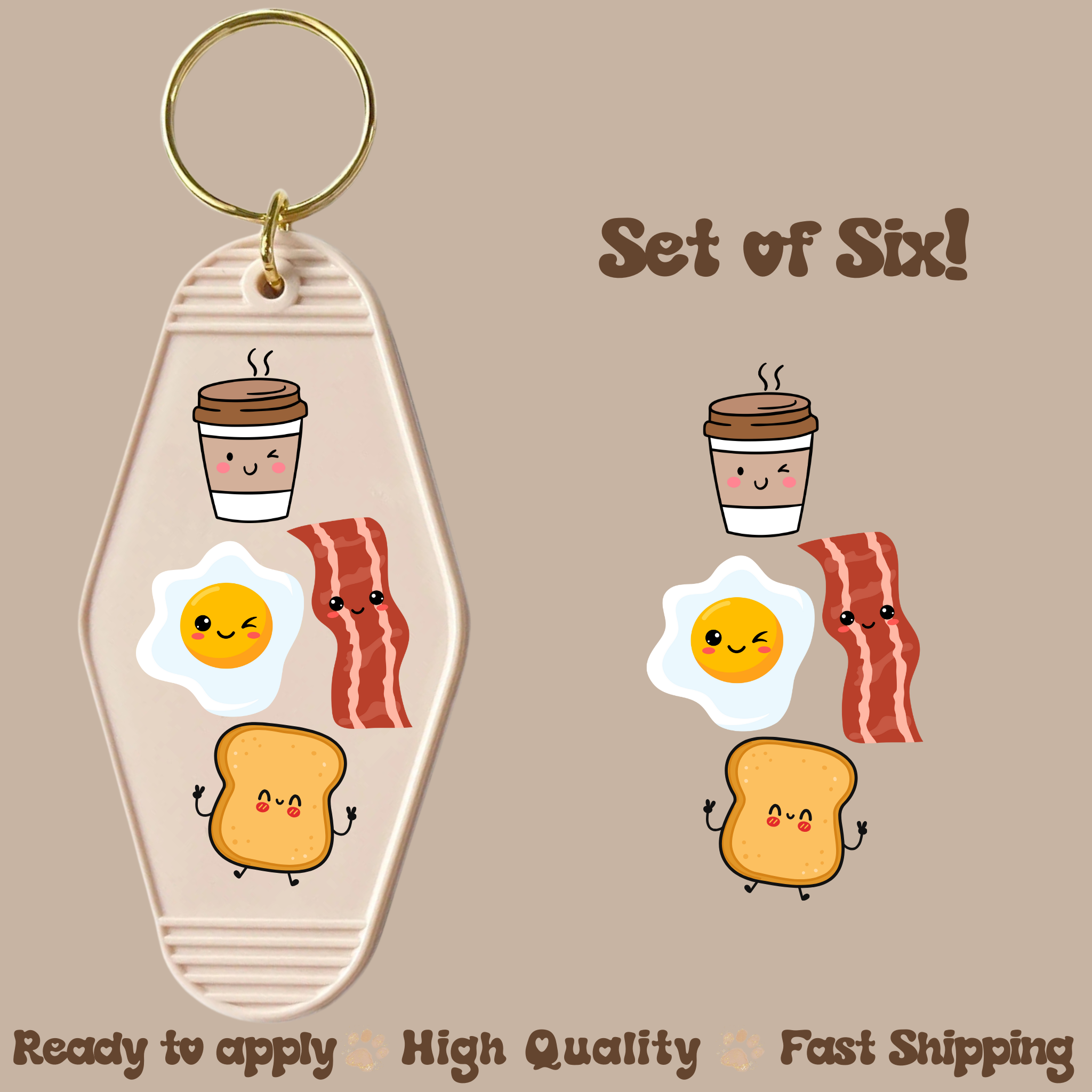 Breakfast - UV DTF Motel Keychain Decal