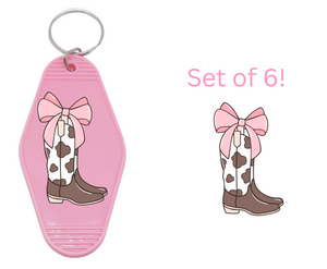 Brown Coquette Boots - UV DTF Motel Keychain Decals