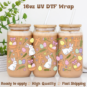 Bunnies and Cross- 16oz UV DTF Wrap