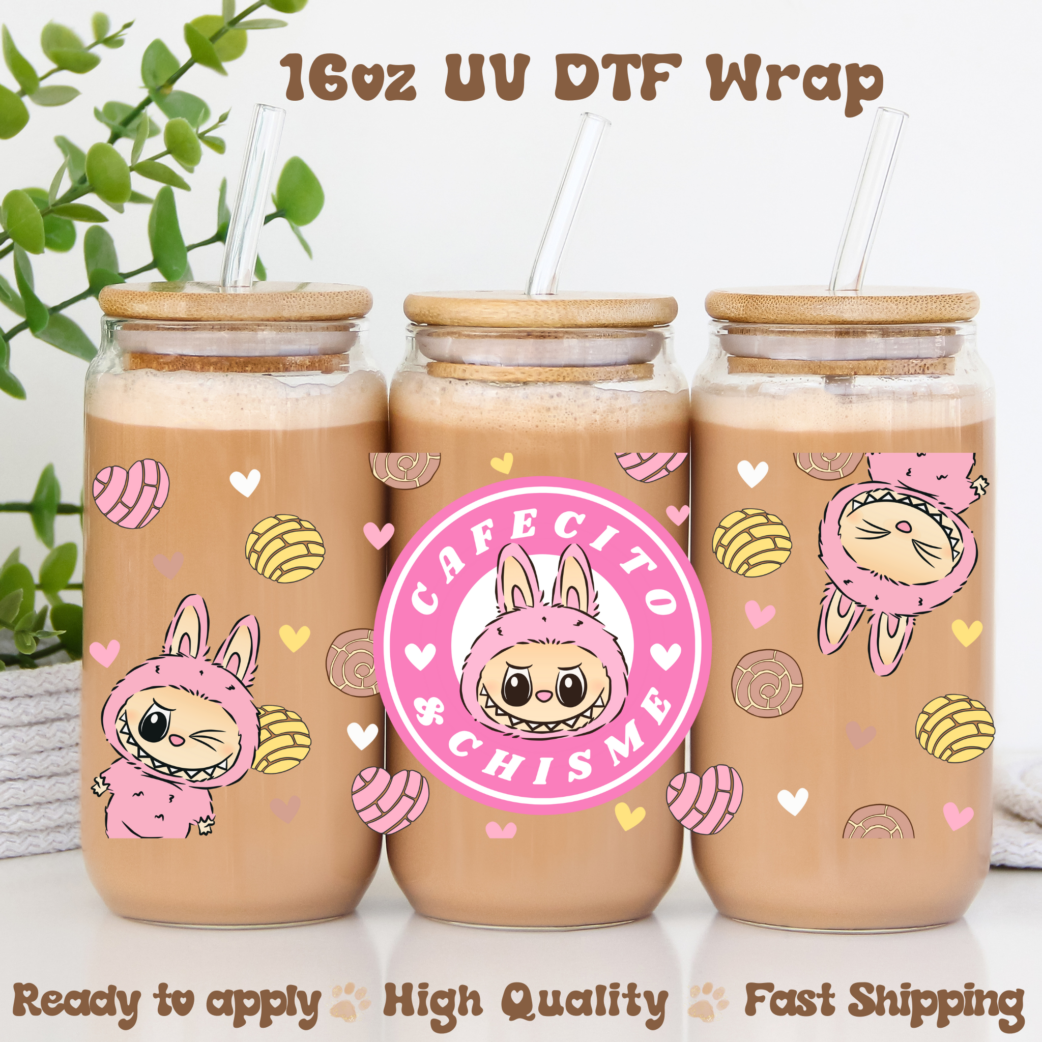 Cafecito y Chisme Lab - 16oz UV DTF Wrap
