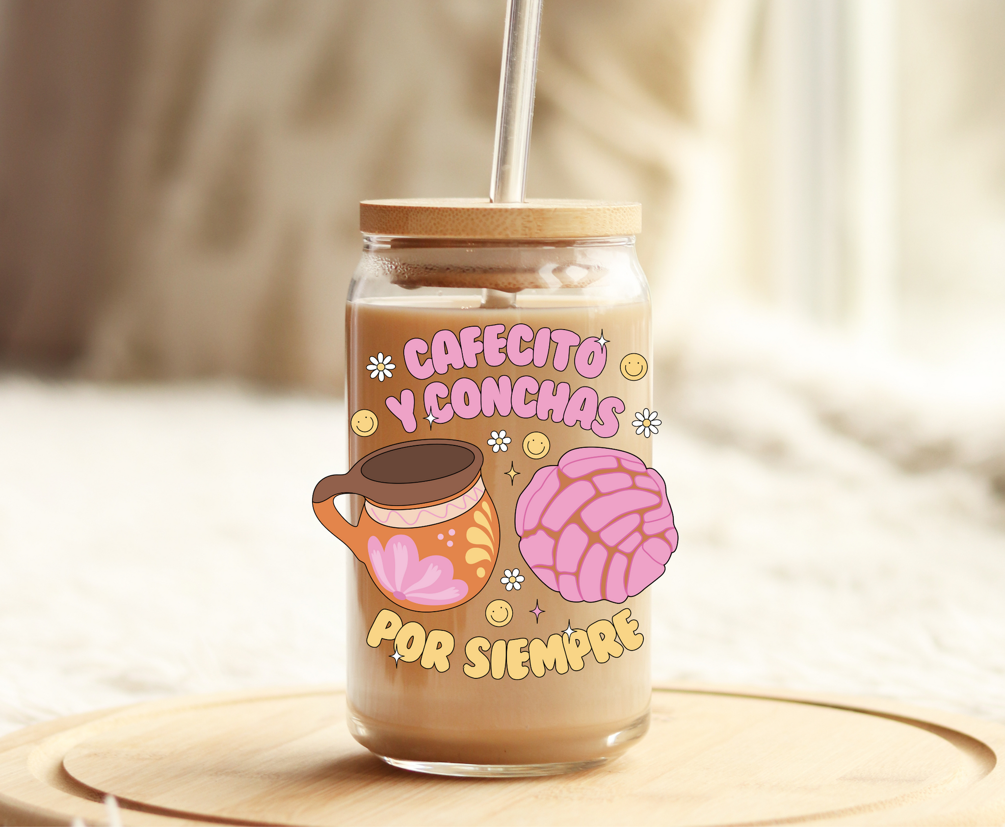 Cafecito & Conchas -UVDTF Decal