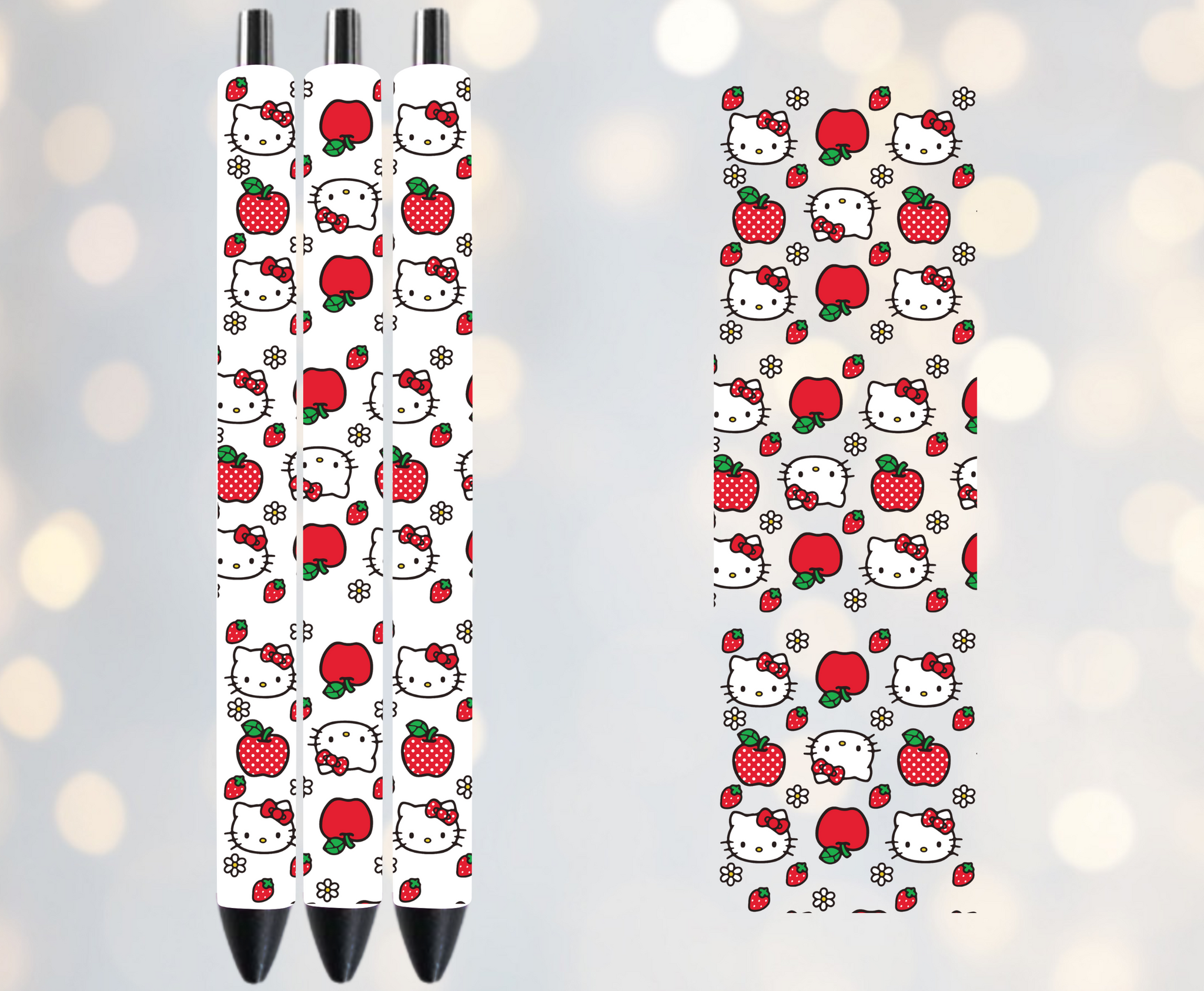 Cat and Apples  - UVDTF Pen Wrap