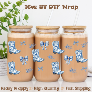 Chinoiserie Boots- 16oz UV DTF Wrap