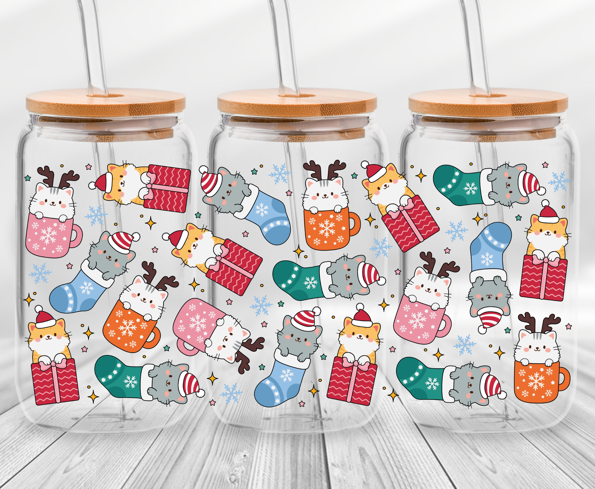 Christmas Cats -16oz UVDTF Cup Wrap