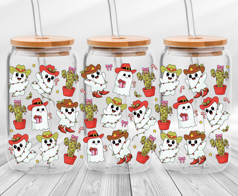 Christmas Cowboy Ghosts-16oz UVDTF Cup Wrap