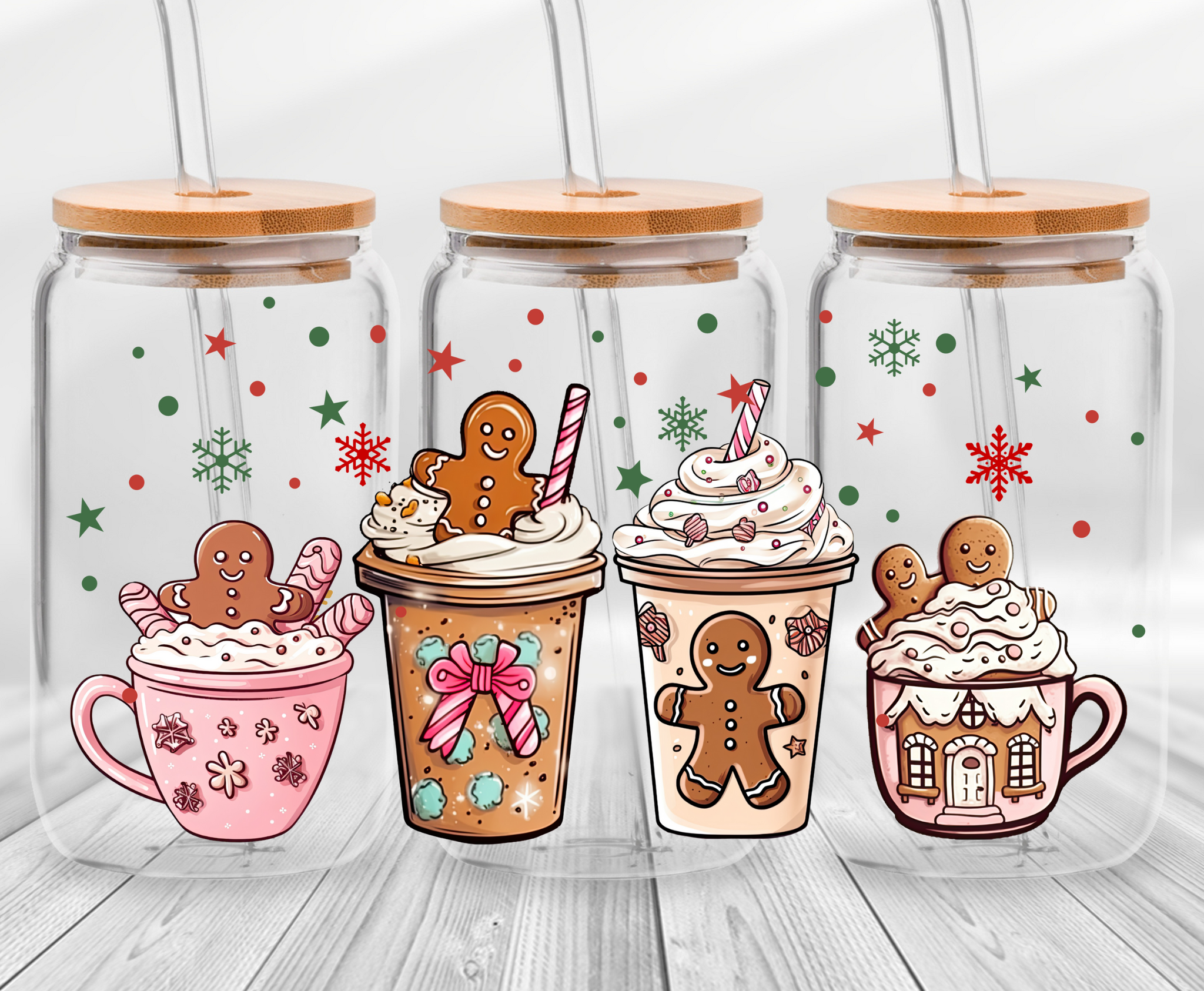 Christmas Gingerbread Man-16oz UVDTF Cup Wrap