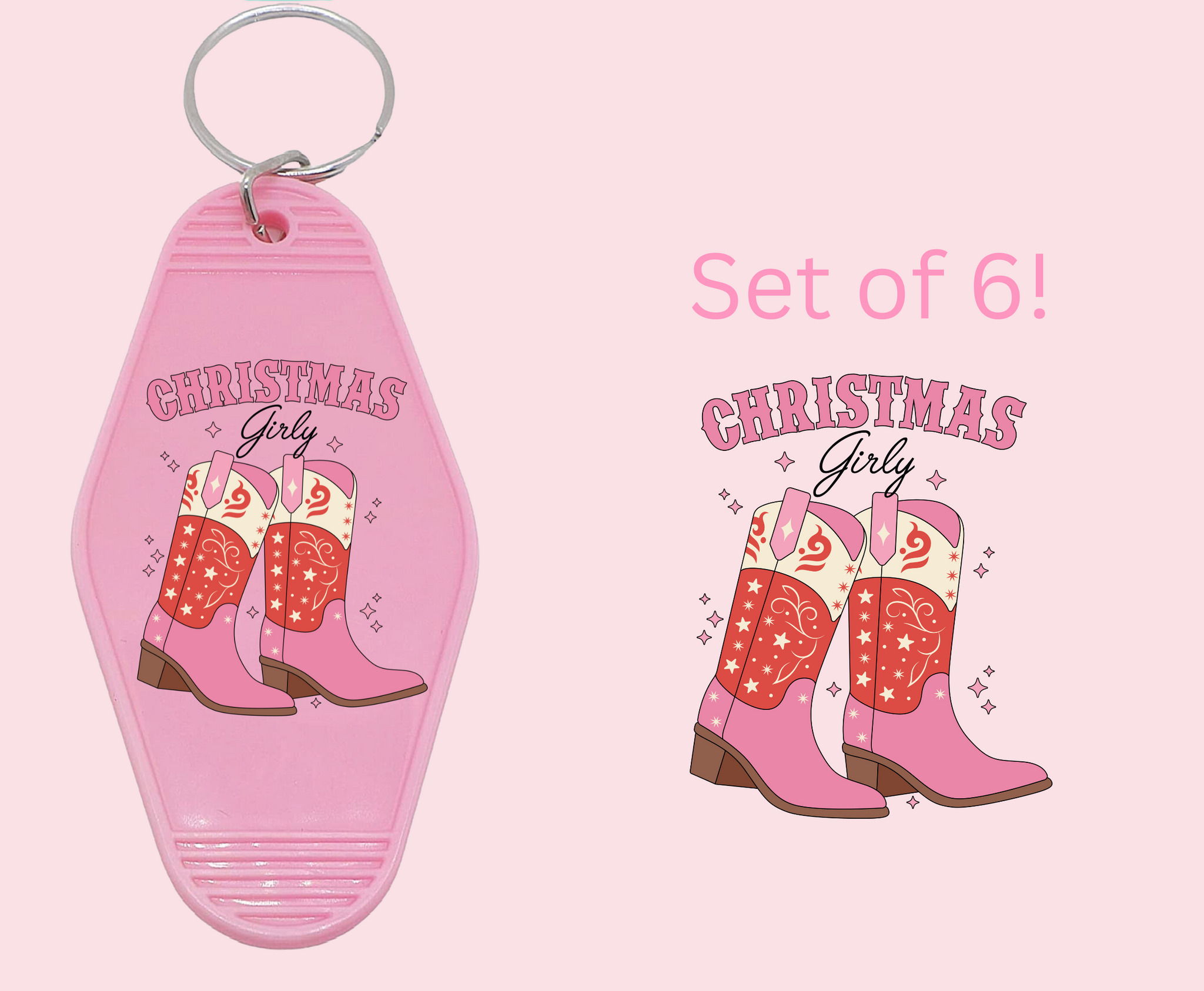 Christmas Girly - UV DTF Motel Keychain Decal