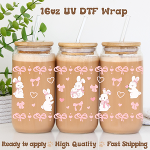 Coquette Bunnies- 16oz UV DTF Wrap