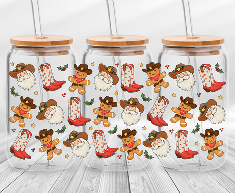 Cowboy Christmas -16oz UVDTF Cup Wrap