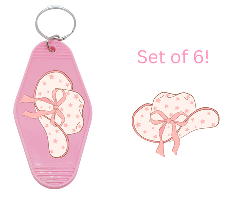 Cowgirl Hat - UV DTF Motel Keychain Decals