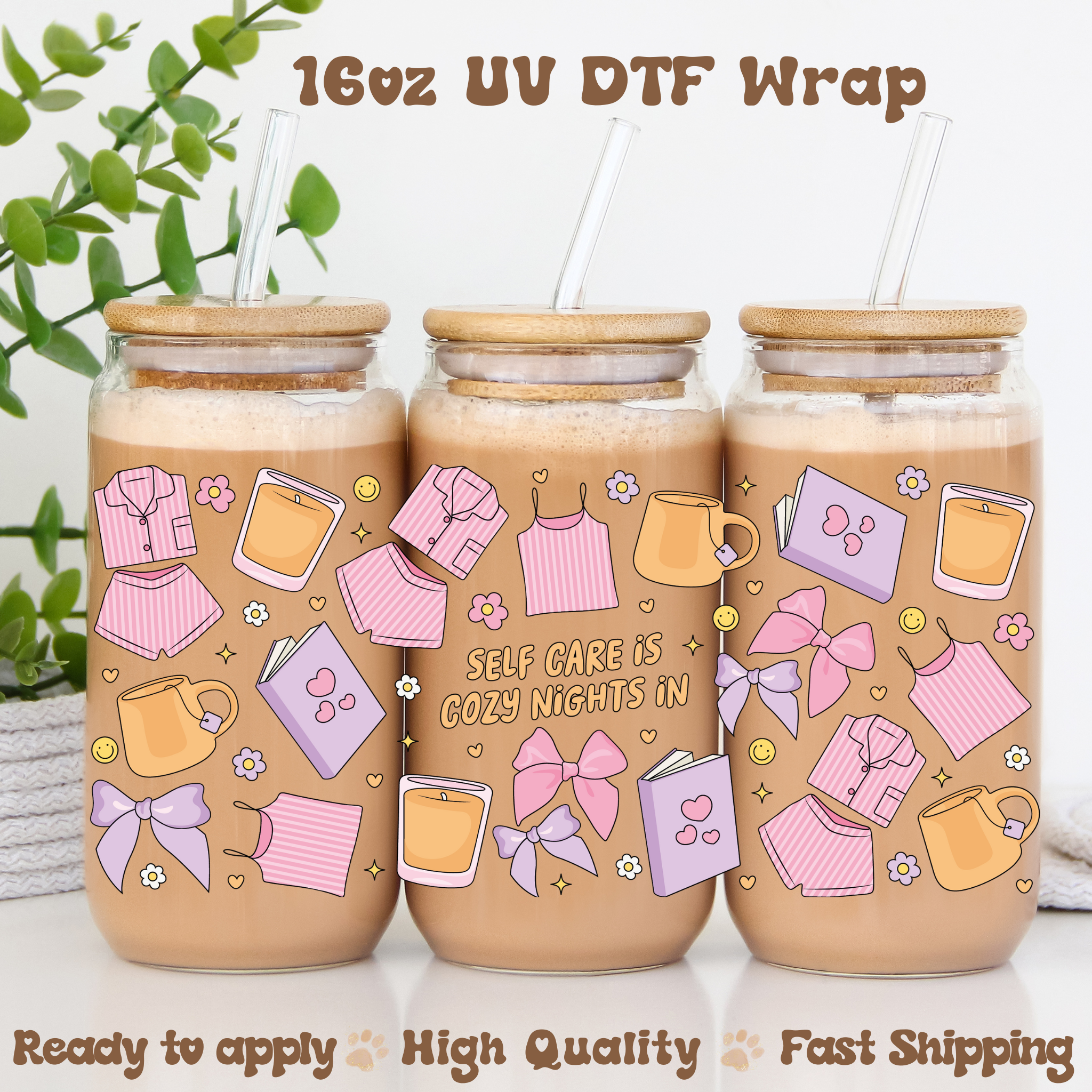 Cozy Nights In- 16oz UV DTF Wrap