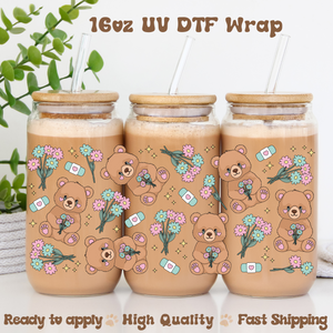 Crying Bear- 16oz UV DTF Wrap