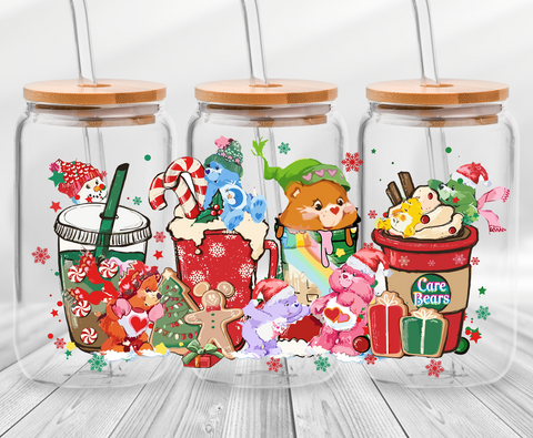 Cute Bear Xmas -16oz UVDTF Cup Wrap