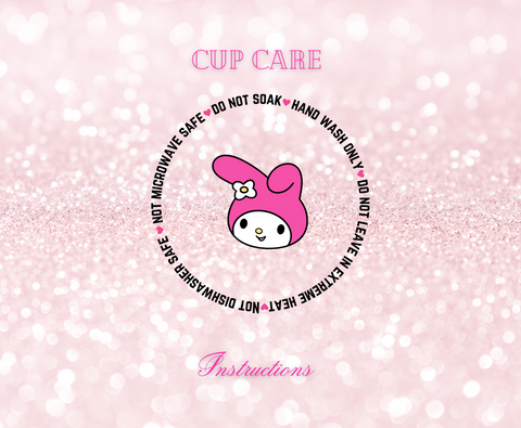 Cute Bunny- UVDTF Cup Care Instructions