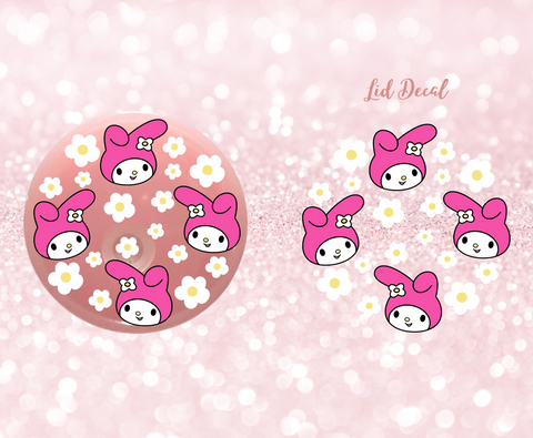 Cute Bunny- UV DTF Lid Decal