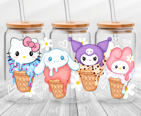 Cute Ice Creams -16oz UVDTF Wrap