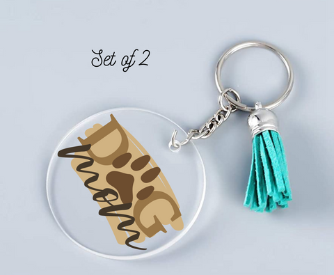 Dog Mom Keychain UV-DTF Decal (set of two)