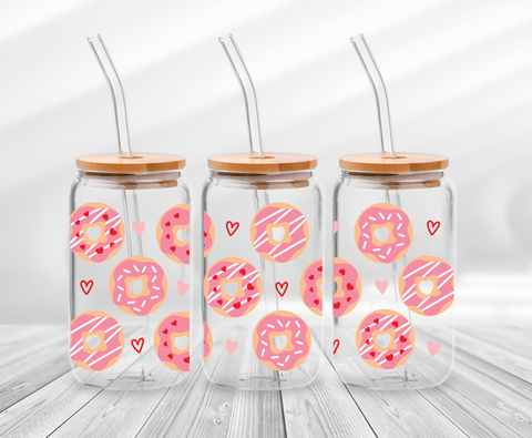 Donut and Hearts - 16oz UV DTF Wrap