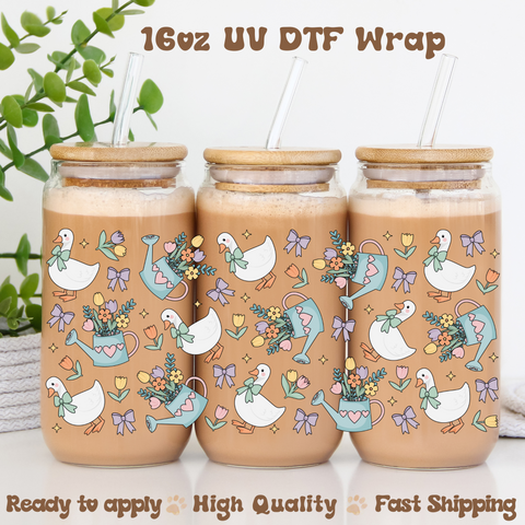 Duck & Flowers- 16oz UV DTF Wrap