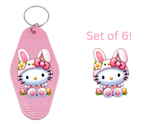 Easter Cat - UV DTF Motel Keychain Decals