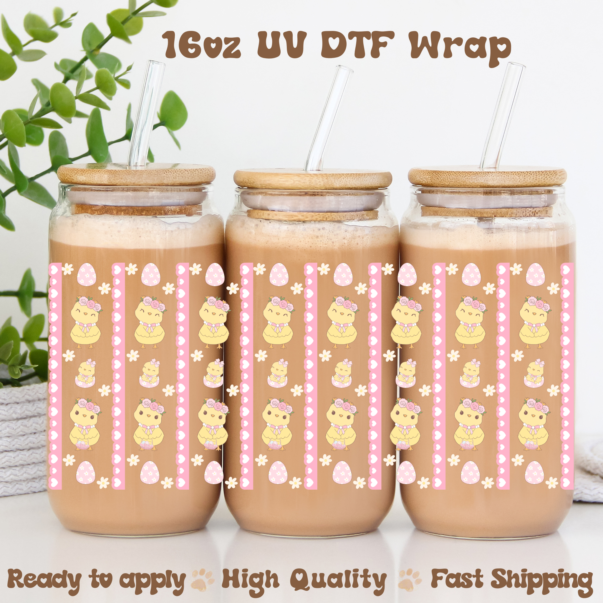 Easter Chicks- 16oz UV DTF Wrap