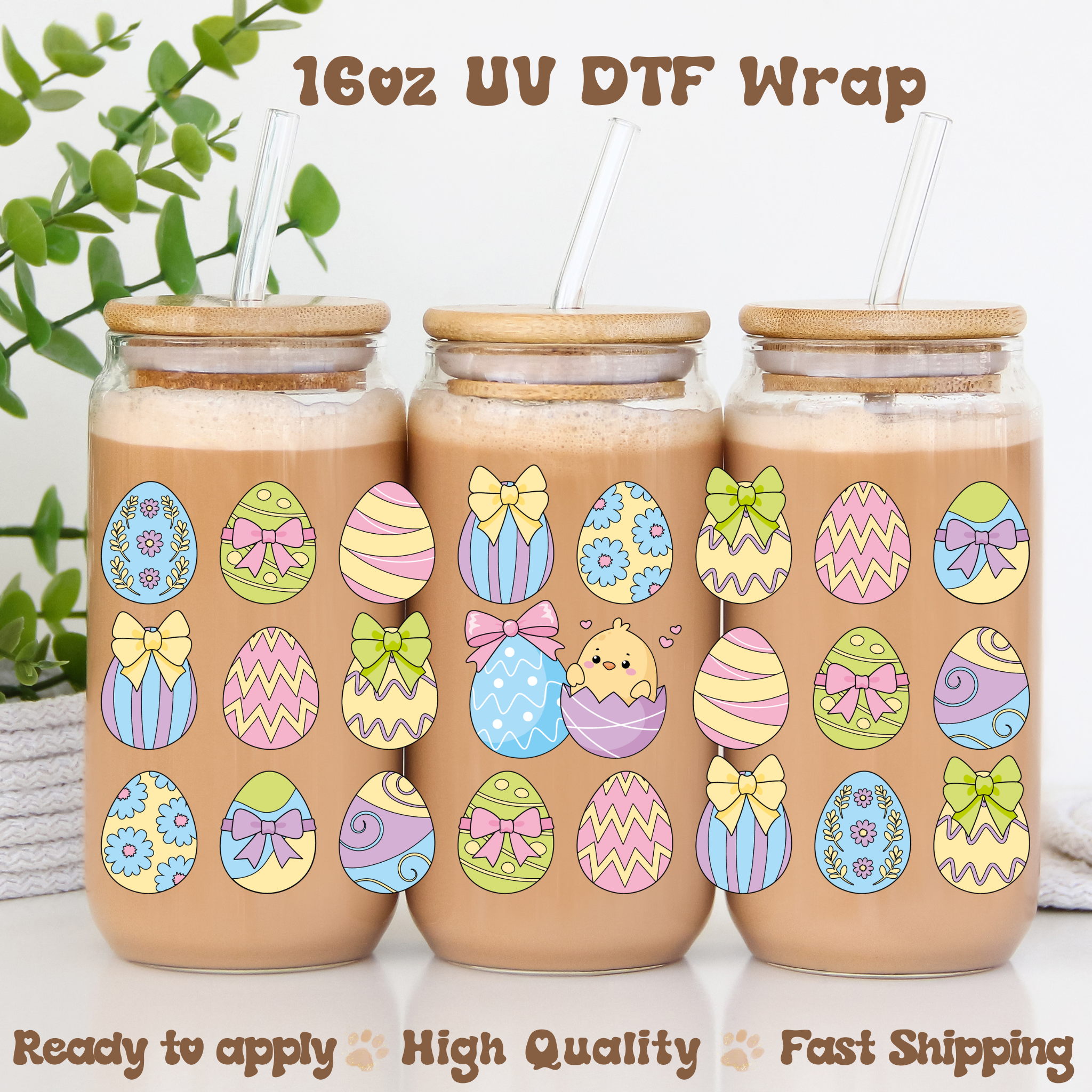 Easter Eggs- 16oz UV DTF Wrap