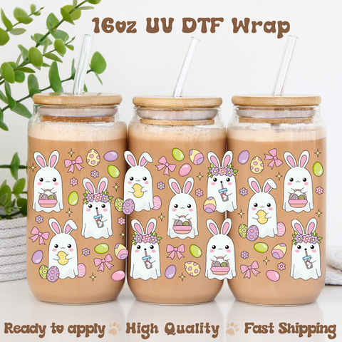 Easter Ghosts- 16oz UV DTF Wrap