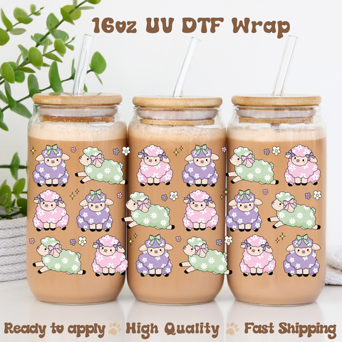 Easter Lambs- 16oz UV DTF Wrap