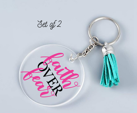 Faith Over Fear UV DTF Keychain Decal (set of two)